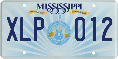 MS license plate XLP012
