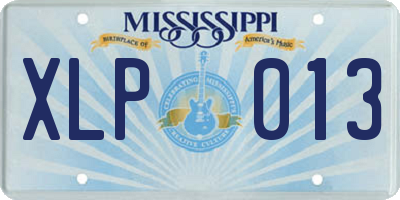 MS license plate XLP013