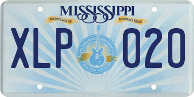 MS license plate XLP020