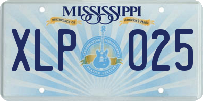 MS license plate XLP025