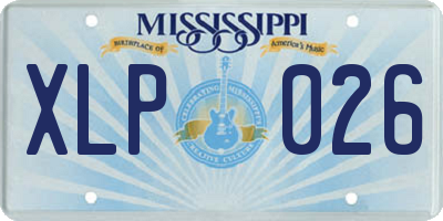 MS license plate XLP026