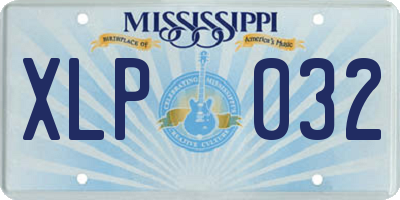 MS license plate XLP032