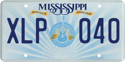 MS license plate XLP040