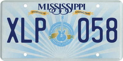MS license plate XLP058