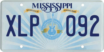 MS license plate XLP092