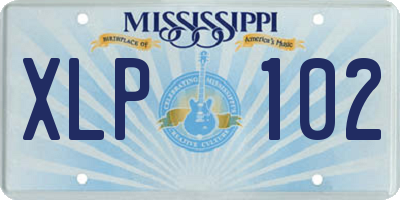 MS license plate XLP102