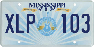 MS license plate XLP103