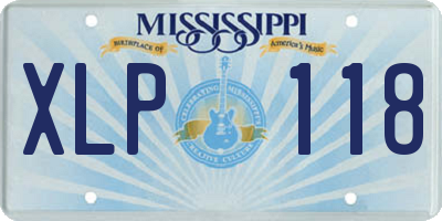 MS license plate XLP118