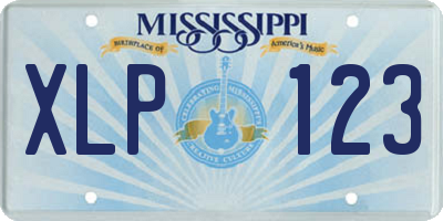 MS license plate XLP123