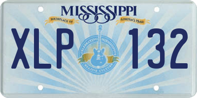 MS license plate XLP132