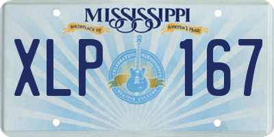 MS license plate XLP167