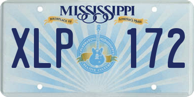 MS license plate XLP172
