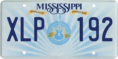 MS license plate XLP192