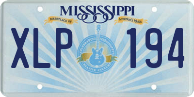 MS license plate XLP194