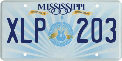 MS license plate XLP203