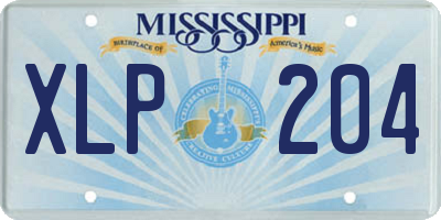 MS license plate XLP204