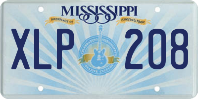 MS license plate XLP208