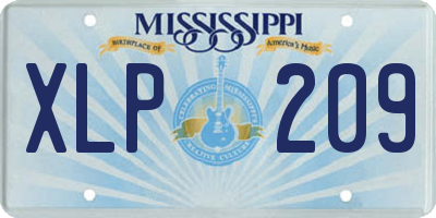 MS license plate XLP209