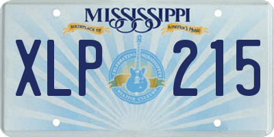 MS license plate XLP215
