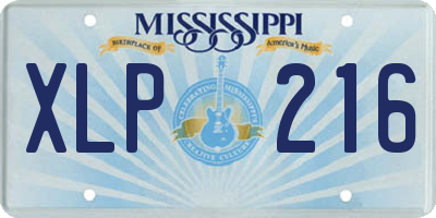 MS license plate XLP216