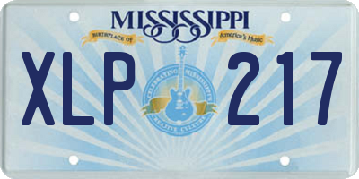 MS license plate XLP217