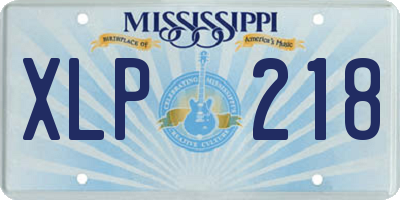 MS license plate XLP218