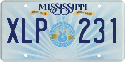 MS license plate XLP231