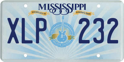 MS license plate XLP232