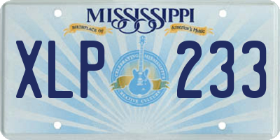 MS license plate XLP233