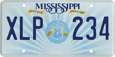 MS license plate XLP234