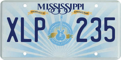MS license plate XLP235