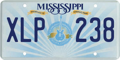 MS license plate XLP238