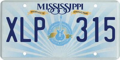 MS license plate XLP315