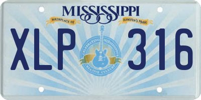 MS license plate XLP316