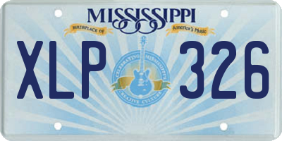 MS license plate XLP326