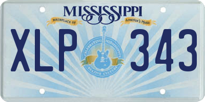 MS license plate XLP343