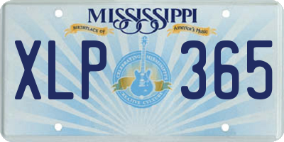 MS license plate XLP365
