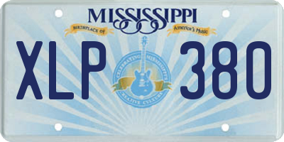 MS license plate XLP380