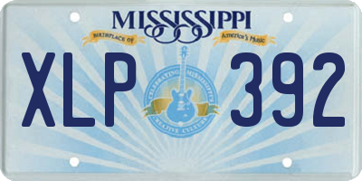MS license plate XLP392