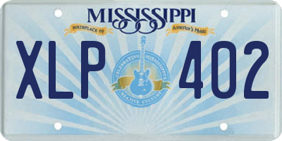 MS license plate XLP402