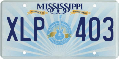 MS license plate XLP403