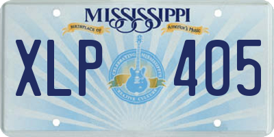 MS license plate XLP405