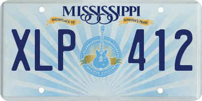 MS license plate XLP412
