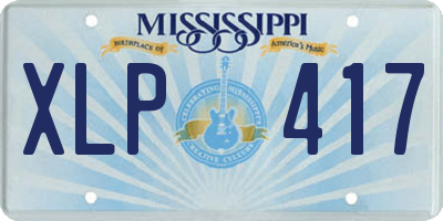 MS license plate XLP417