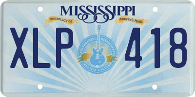 MS license plate XLP418