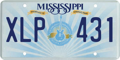 MS license plate XLP431