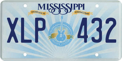 MS license plate XLP432