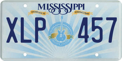 MS license plate XLP457