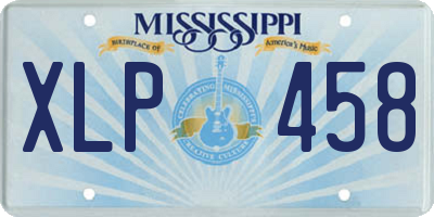 MS license plate XLP458