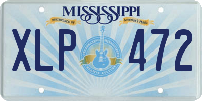 MS license plate XLP472